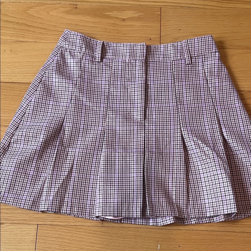Lulu's Pink Plaid A-Line Skirt